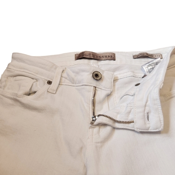 Guess Los Angeles power skinny low denim white jeans pants 27 - Picture 4 of 11